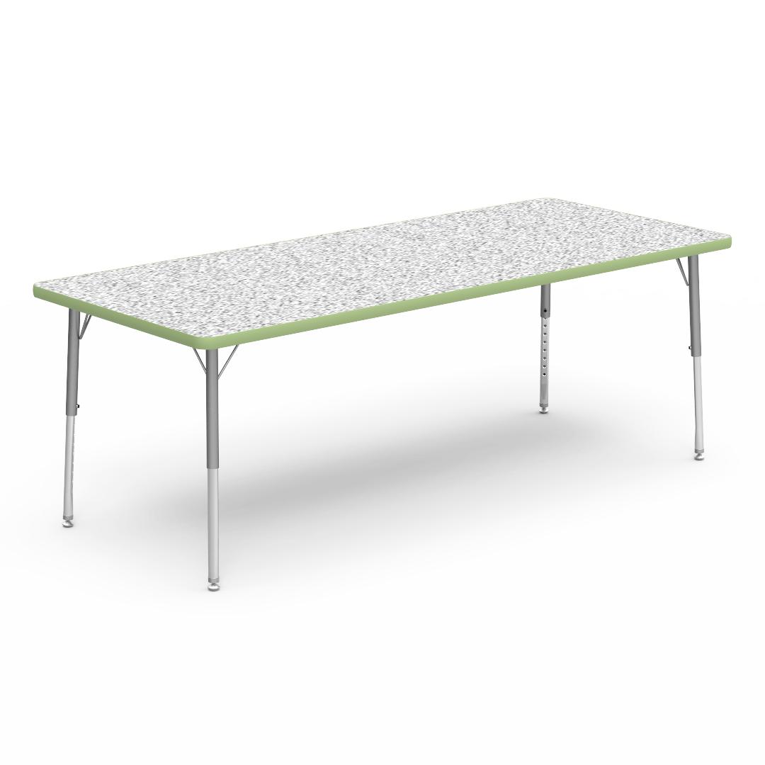 Virco 483072LO - Virco 4000 Series Rectangular Activity Table with Heavy Duty Laminate Top - Preschool Height Adjustable Legs (30"W x 72"L x 17-25"H) - SchoolOutlet