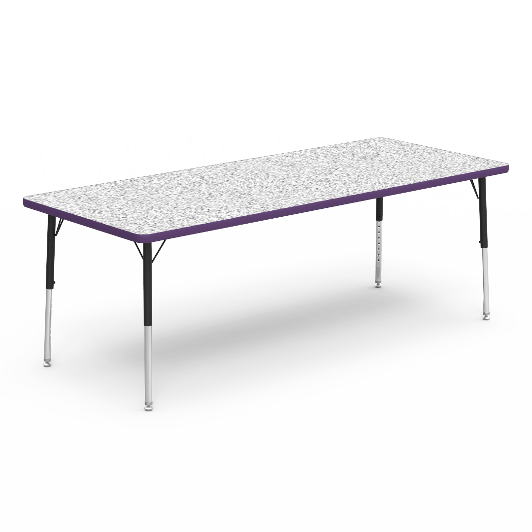 Virco 483072LO - Virco 4000 Series Rectangular Activity Table with Heavy Duty Laminate Top - Preschool Height Adjustable Legs (30"W x 72"L x 17-25"H) - SchoolOutlet