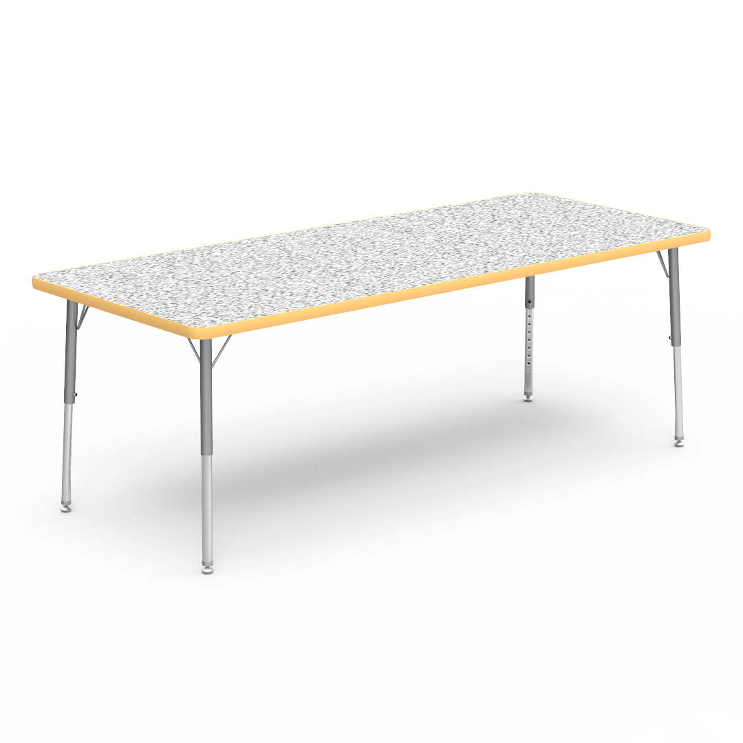 Virco 483072LO - Virco 4000 Series Rectangular Activity Table with Heavy Duty Laminate Top - Preschool Height Adjustable Legs (30"W x 72"L x 17-25"H) - SchoolOutlet