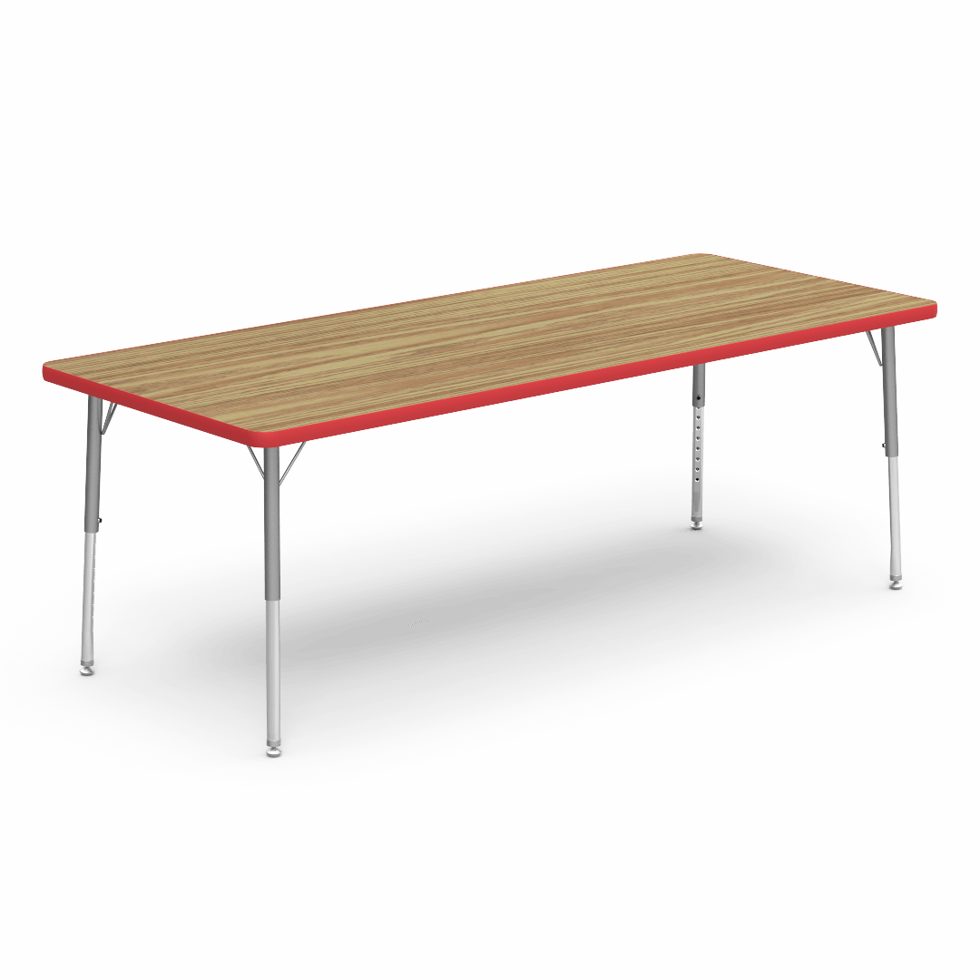 Virco 483072LO - Virco 4000 Series Rectangular Activity Table with Heavy Duty Laminate Top - Preschool Height Adjustable Legs (30"W x 72"L x 17-25"H) - SchoolOutlet