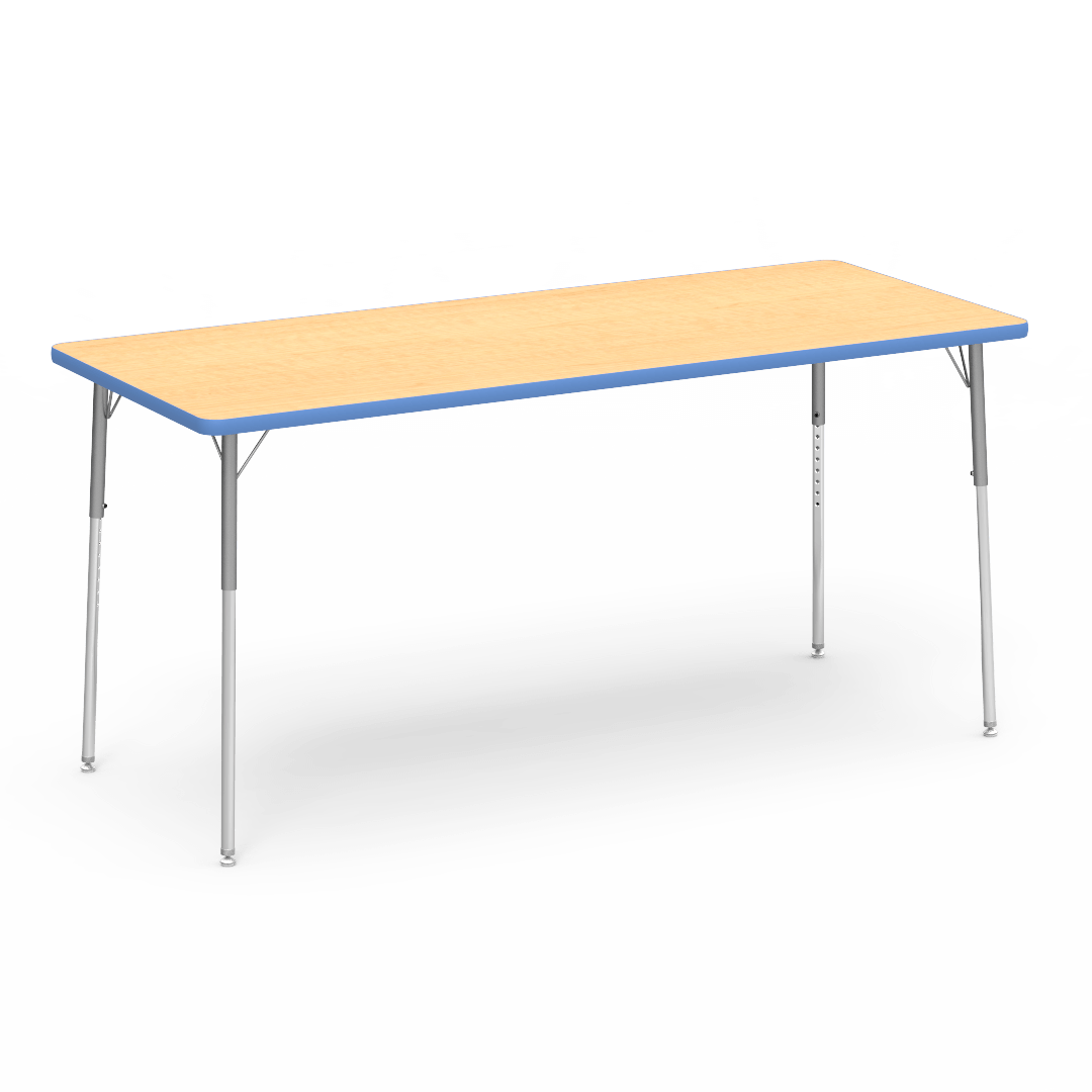 Virco 483072W- Rectangular 30" x 72" Activity Table, 1 1/8 inch Thick Laminate Top, Adjustable WheelChair Leg Height (Virco 483072W) - SchoolOutlet