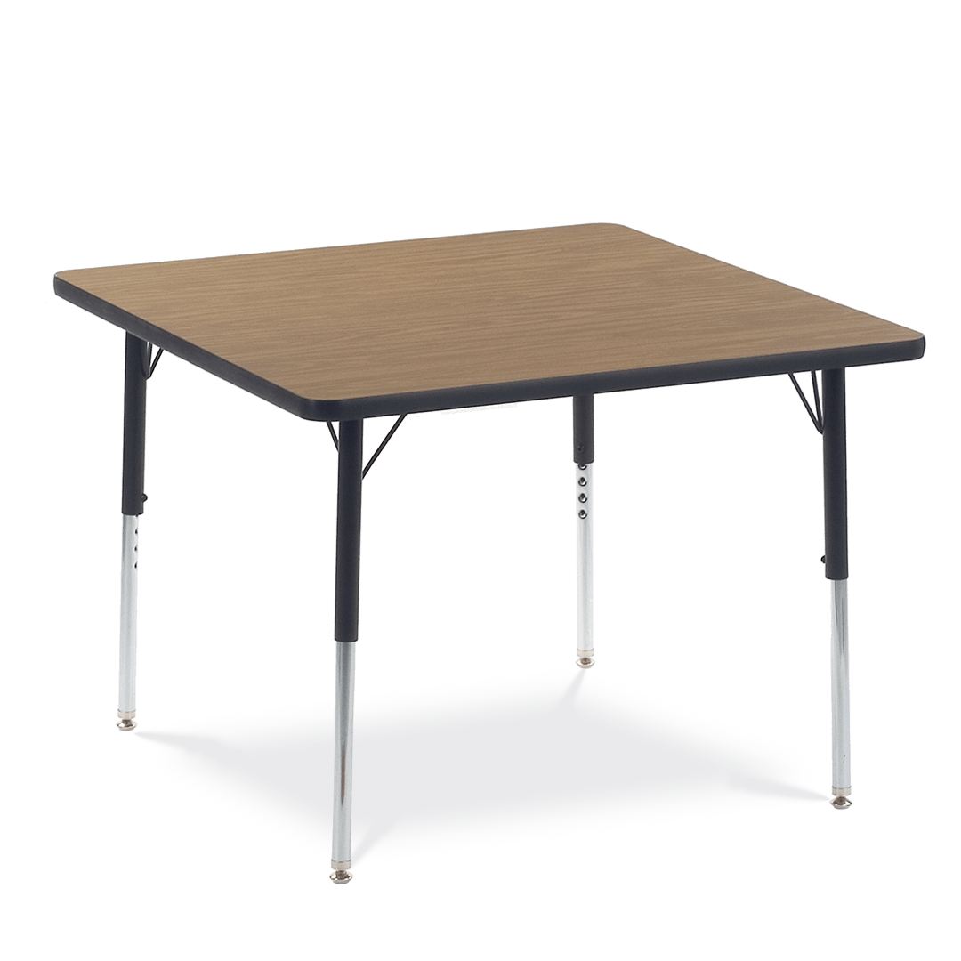 Virco 483636 - 4000 Series Square Activity Table with Heavy Duty Laminate Top (36"W x 36"L) and Adjustable Height Legs (22"-30"H) - SchoolOutlet