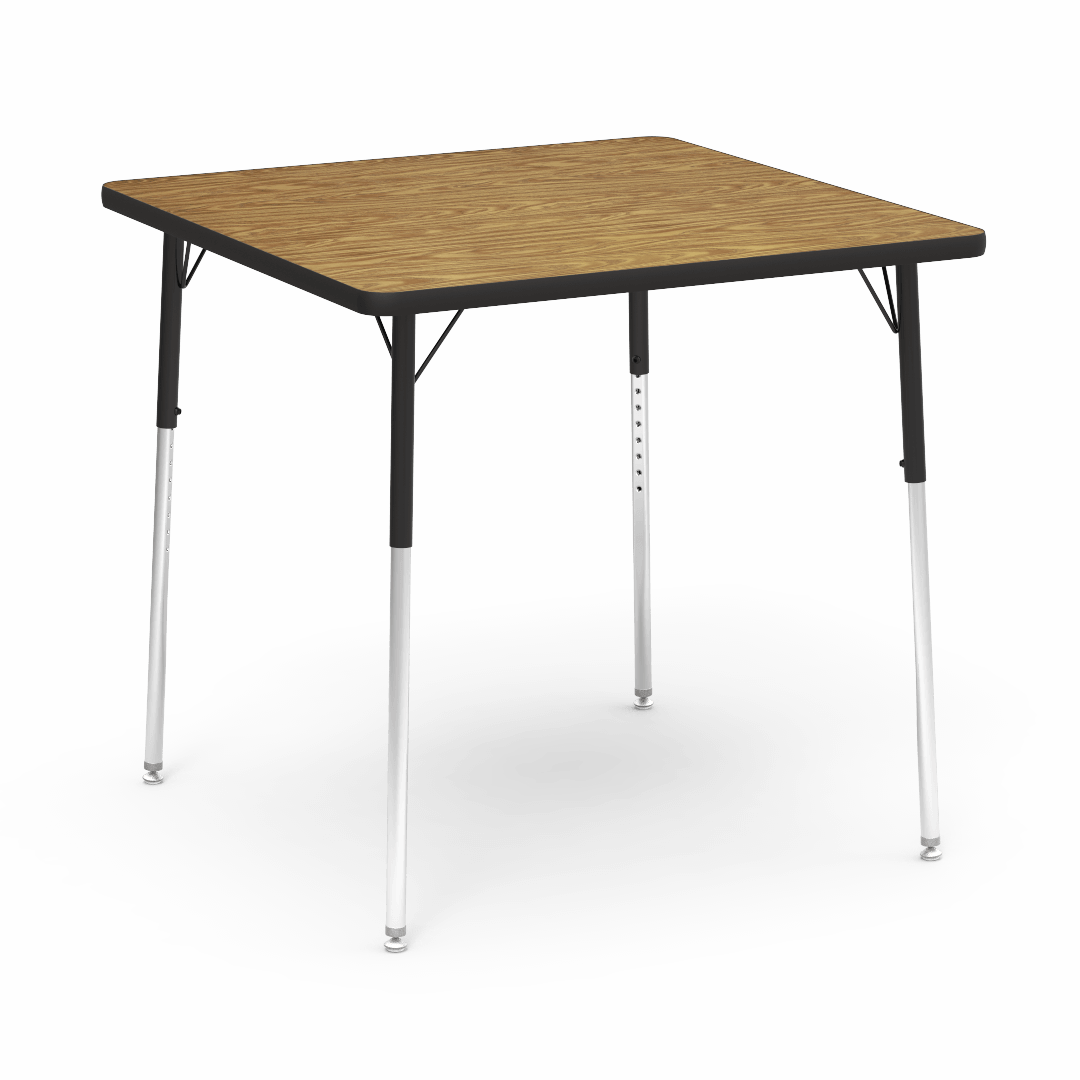 Virco 483636W- 4000 Series Square 36" x 36" Activity Table, 1 1/8 inch Thick Laminate Top, Adjustable WheelChair Leg Height 26"-34"H - SchoolOutlet