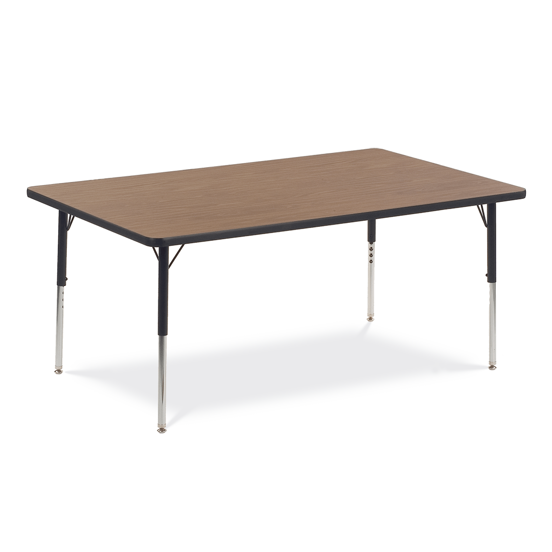 Virco 483660 - Virco 4000 Series Rectangular Activity Table with Heavy Duty Laminate Top 36"W x 60"L and Adjustable Height Legs 22"-30"H - SchoolOutlet