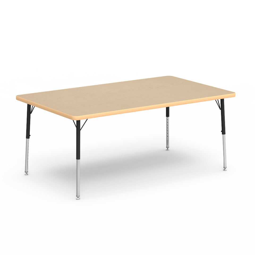 Virco 483660LO - 4000 Series Rectangular Activity Table with Heavy Duty Laminate Top - Preschool Height Adjustable Legs (36"W x 60"L x 17"-25"H) - SchoolOutlet