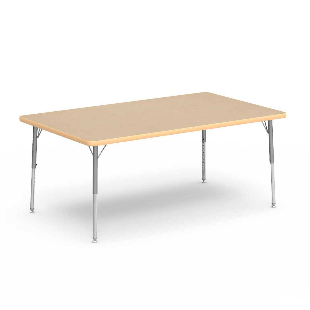 Virco 483660LO - 4000 Series Rectangular Activity Table with Heavy Duty Laminate Top - Preschool Height Adjustable Legs (36"W x 60"L x 17"-25"H) - SchoolOutlet