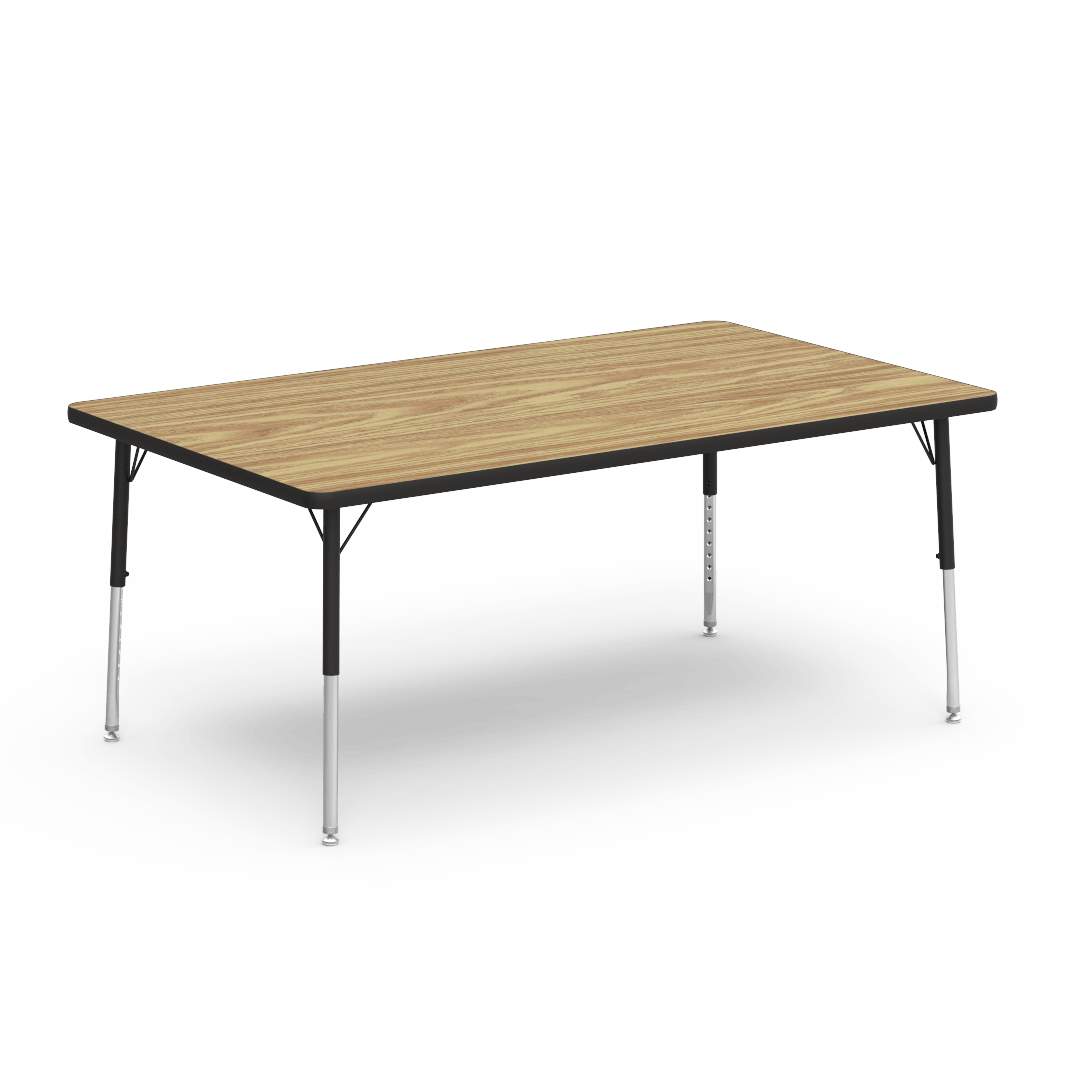 Virco 483660LO - 4000 Series Rectangular Activity Table with Heavy Duty Laminate Top - Preschool Height Adjustable Legs (36"W x 60"L x 17"-25"H) - SchoolOutlet