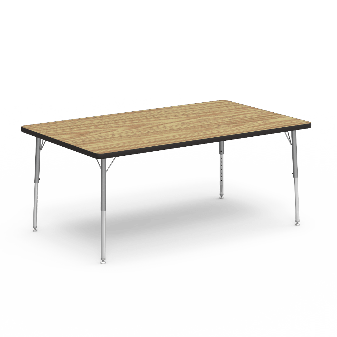 Virco 483660LO - 4000 Series Rectangular Activity Table with Heavy Duty Laminate Top - Preschool Height Adjustable Legs (36"W x 60"L x 17"-25"H) - SchoolOutlet