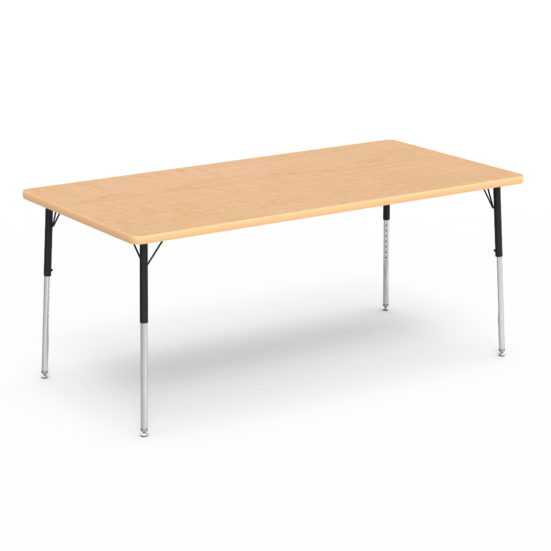 Virco 483672 - Virco 4000 Series Rectangular Activity Table with Heavy Duty Laminate Top 36"W x 72"L and Adjustable Height Legs 22"-30"H - SchoolOutlet