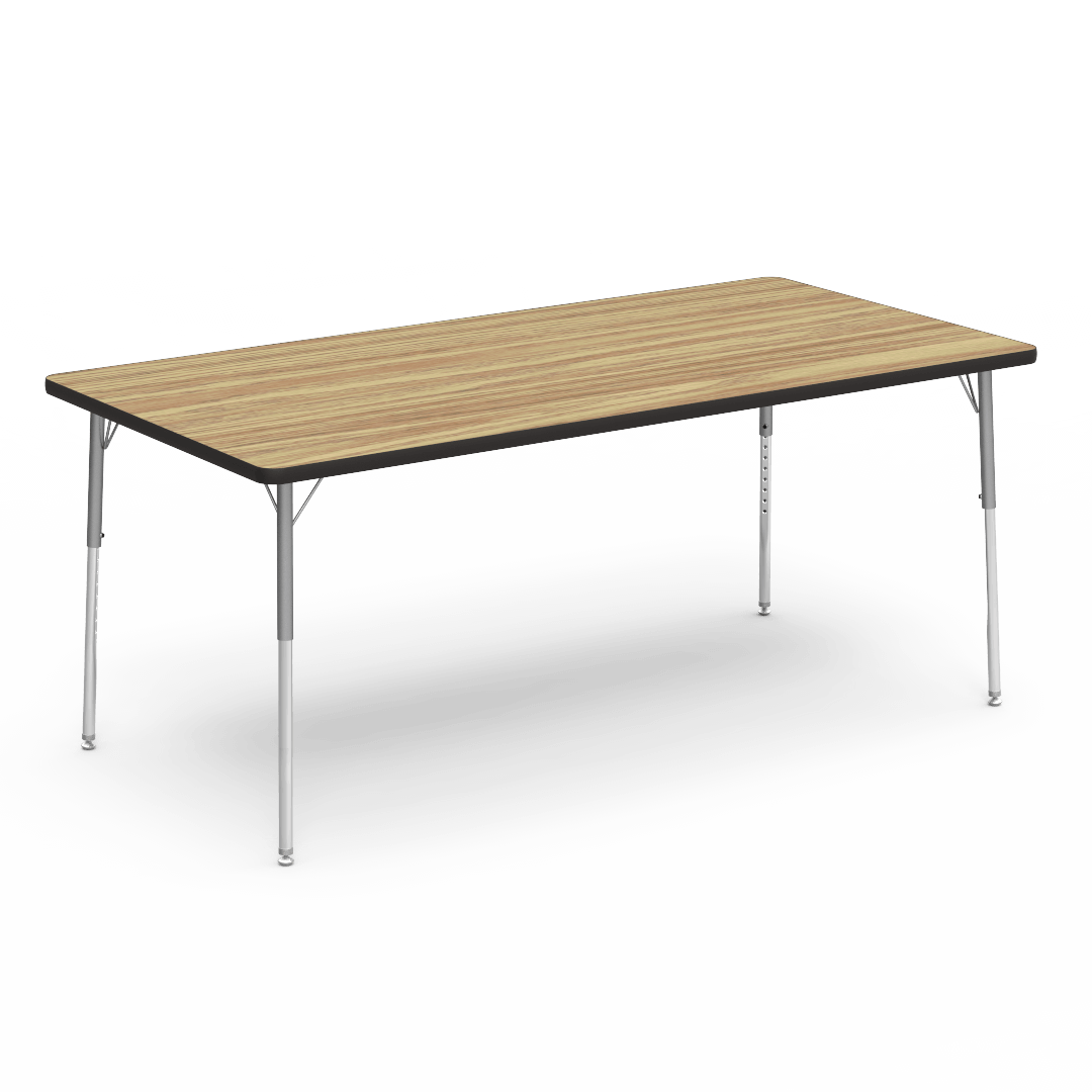 Virco 483672 - Virco 4000 Series Rectangular Activity Table with Heavy Duty Laminate Top 36"W x 72"L and Adjustable Height Legs 22"-30"H - SchoolOutlet