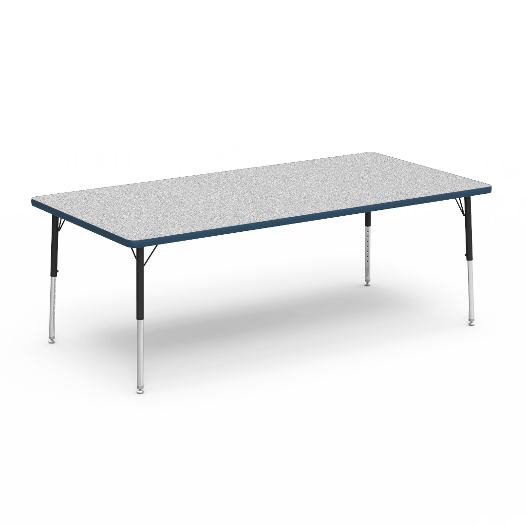 Rectangular Activity Table with Heavy Duty Laminate Top - Preschool Height Adjustable Legs (36"W x 72"L x 17-25"H) - SchoolOutlet