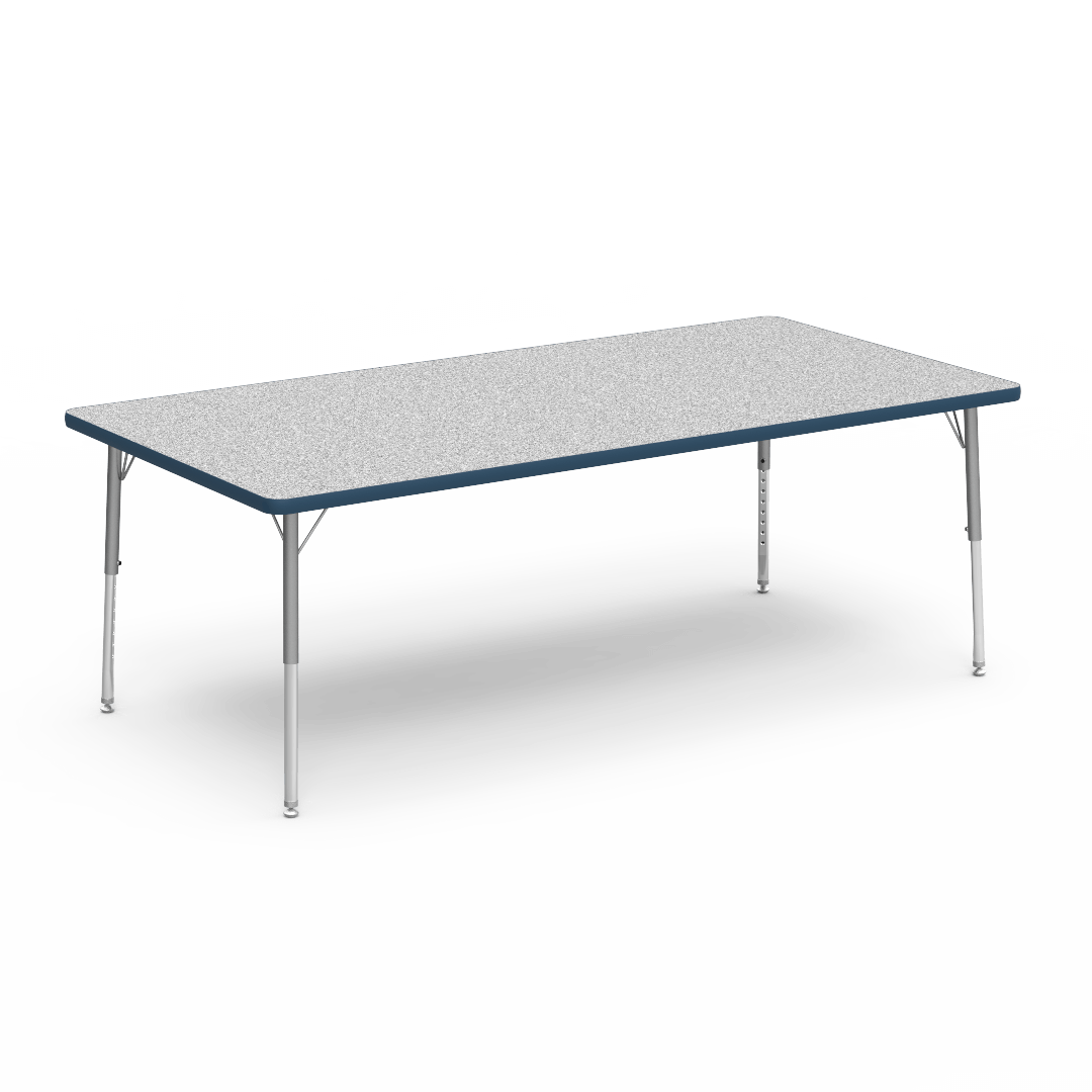 Rectangular Activity Table with Heavy Duty Laminate Top - Preschool Height Adjustable Legs (36"W x 72"L x 17-25"H) - SchoolOutlet