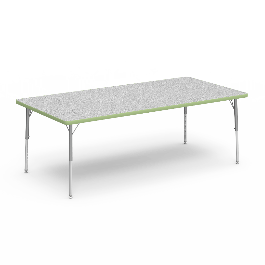 Rectangular Activity Table with Heavy Duty Laminate Top - Preschool Height Adjustable Legs (36"W x 72"L x 17-25"H) - SchoolOutlet