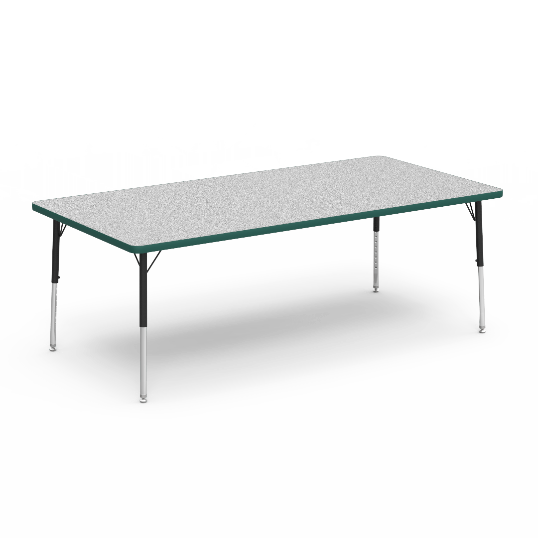 Rectangular Activity Table with Heavy Duty Laminate Top - Preschool Height Adjustable Legs (36"W x 72"L x 17-25"H) - SchoolOutlet