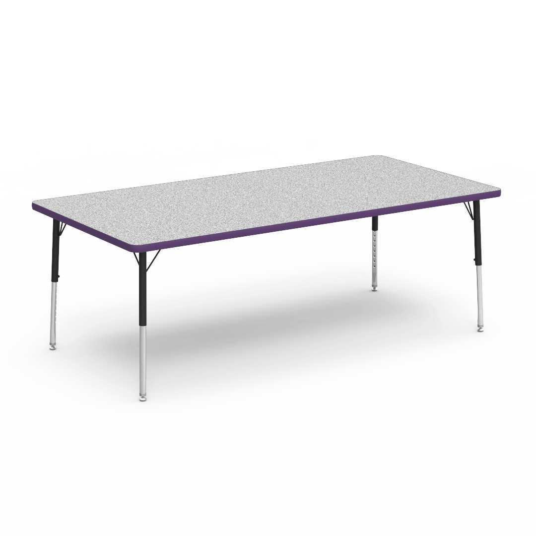 Rectangular Activity Table with Heavy Duty Laminate Top - Preschool Height Adjustable Legs (36"W x 72"L x 17-25"H) - SchoolOutlet