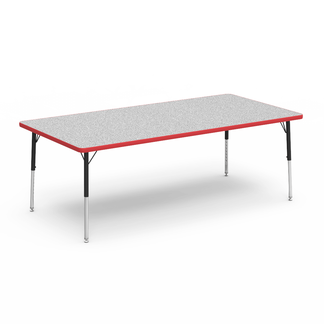 Rectangular Activity Table with Heavy Duty Laminate Top - Preschool Height Adjustable Legs (36"W x 72"L x 17-25"H) - SchoolOutlet