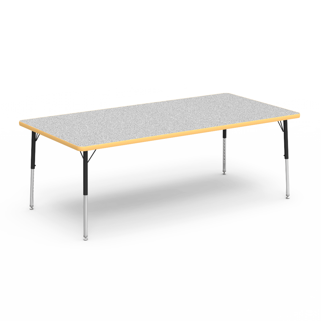 Rectangular Activity Table with Heavy Duty Laminate Top - Preschool Height Adjustable Legs (36"W x 72"L x 17-25"H) - SchoolOutlet