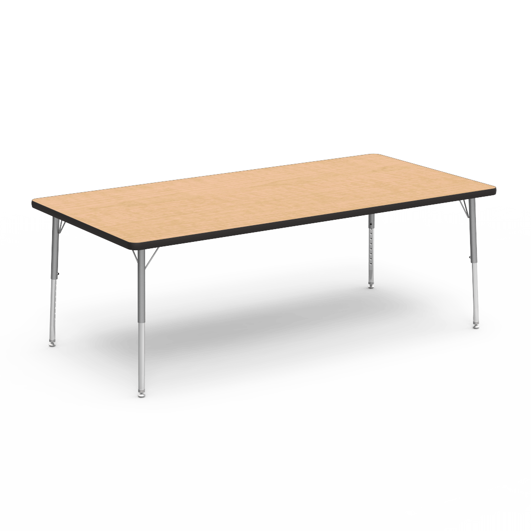 Rectangular Activity Table with Heavy Duty Laminate Top - Preschool Height Adjustable Legs (36"W x 72"L x 17-25"H) - SchoolOutlet