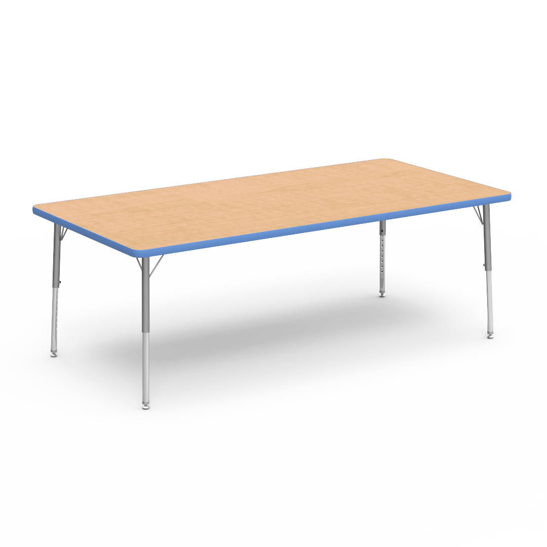 Rectangular Activity Table with Heavy Duty Laminate Top - Preschool Height Adjustable Legs (36"W x 72"L x 17-25"H) - SchoolOutlet