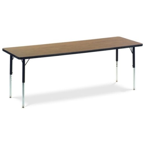 Rectangular Activity Table with Heavy Duty Laminate Top - Preschool Height Adjustable Legs (36"W x 72"L x 17-25"H) - SchoolOutlet