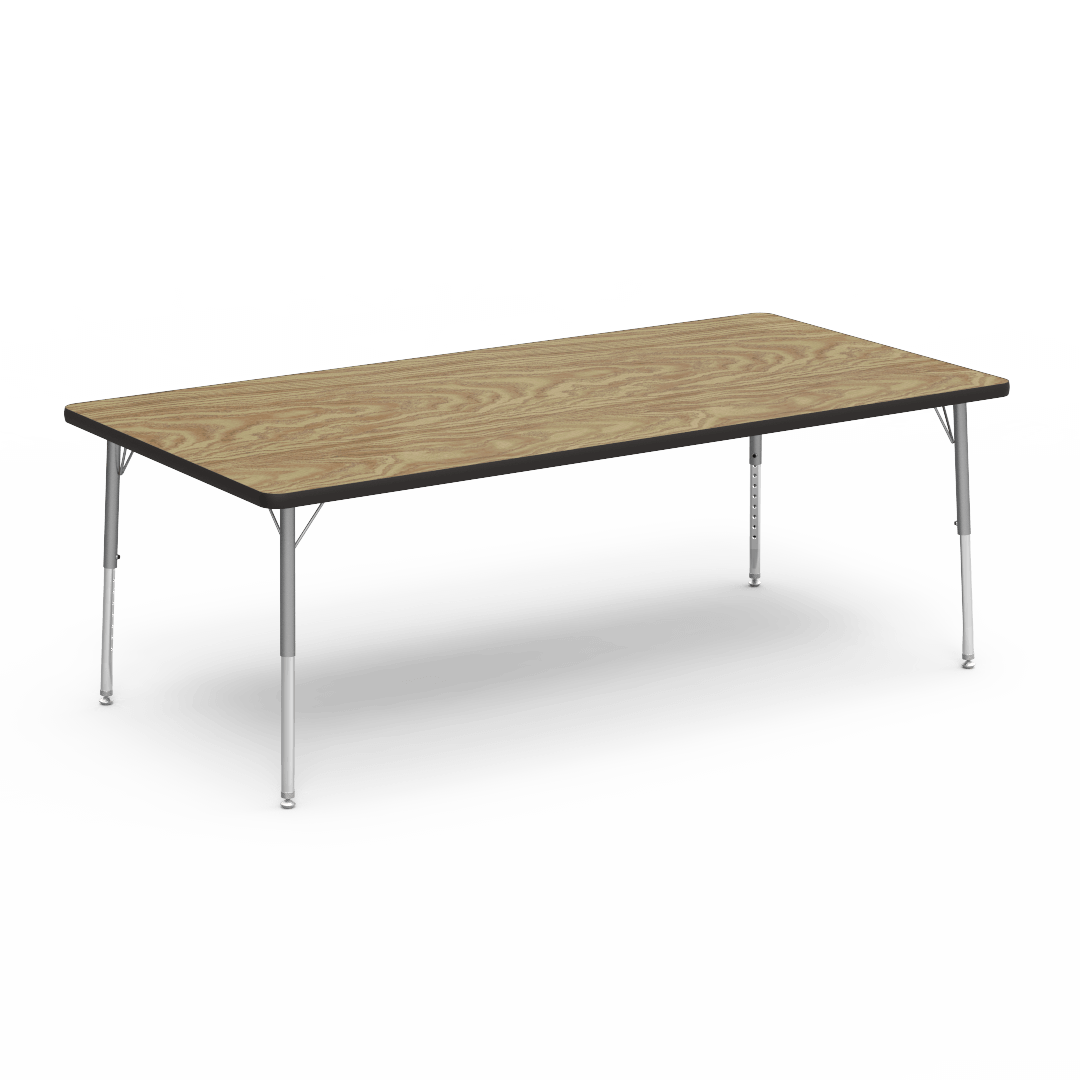 Rectangular Activity Table with Heavy Duty Laminate Top - Preschool Height Adjustable Legs (36"W x 72"L x 17-25"H) - SchoolOutlet