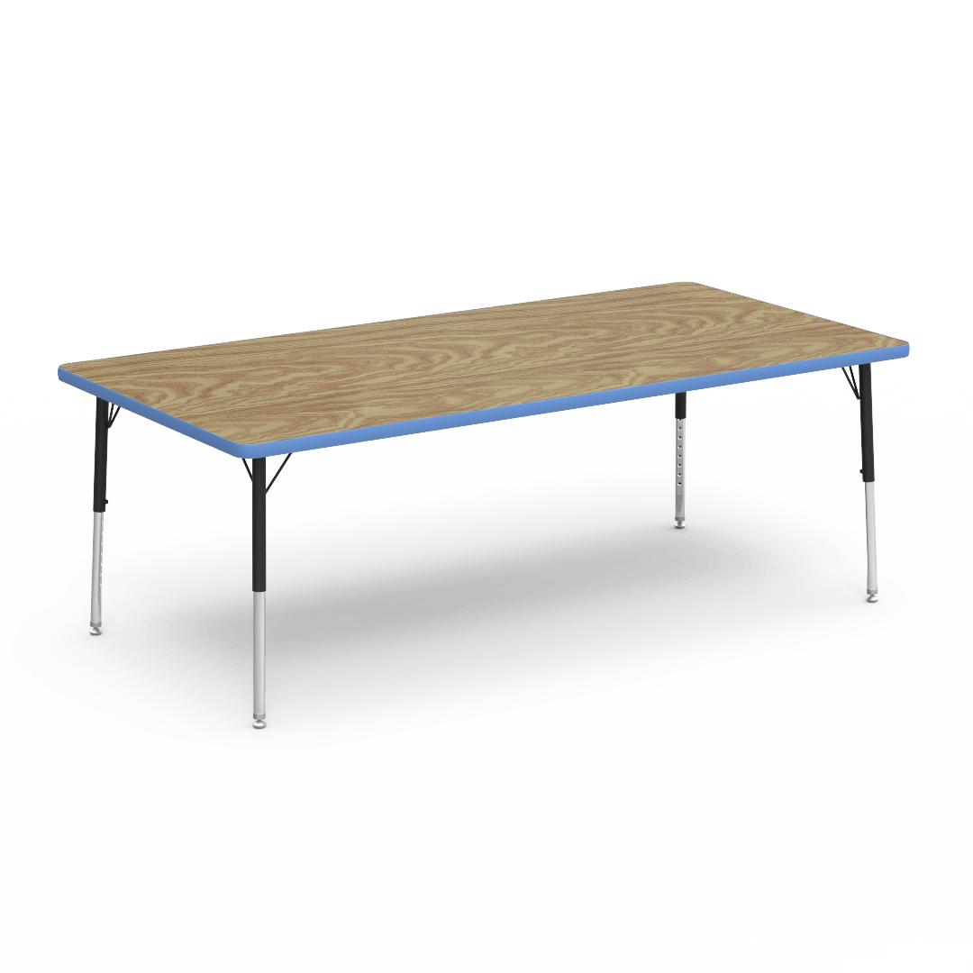 Rectangular Activity Table with Heavy Duty Laminate Top - Preschool Height Adjustable Legs (36"W x 72"L x 17-25"H) - SchoolOutlet