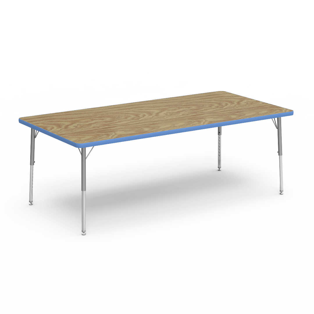 Rectangular Activity Table with Heavy Duty Laminate Top - Preschool Height Adjustable Legs (36"W x 72"L x 17-25"H) - SchoolOutlet