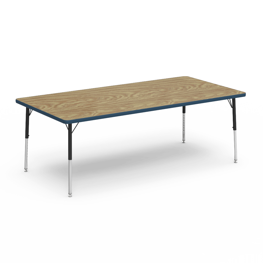 Rectangular Activity Table with Heavy Duty Laminate Top - Preschool Height Adjustable Legs (36"W x 72"L x 17-25"H) - SchoolOutlet