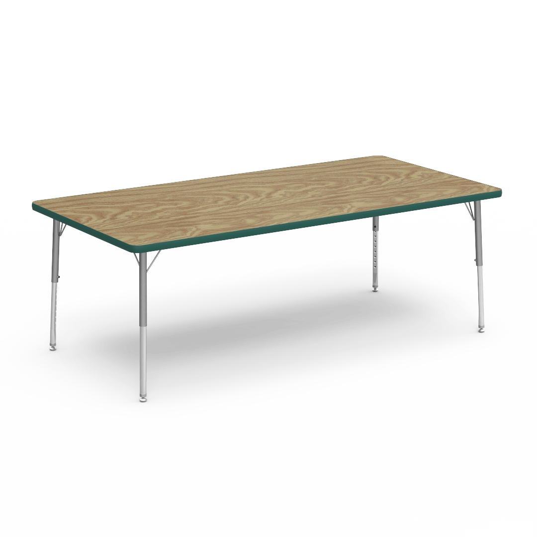 Rectangular Activity Table with Heavy Duty Laminate Top - Preschool Height Adjustable Legs (36"W x 72"L x 17-25"H) - SchoolOutlet