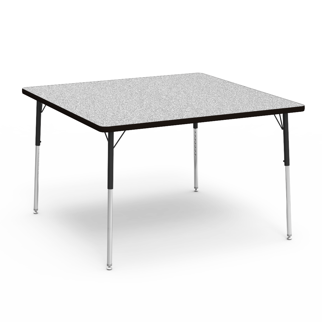 Virco 484848 - Virco 4000 Series Square Activity Table with Heavy Duty Laminate Top (48"W x 48"L x 22"-30"H) - SchoolOutlet