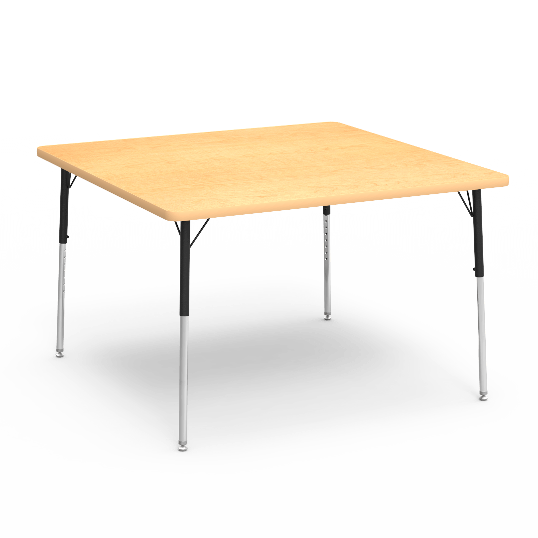 Virco 484848 - Virco 4000 Series Square Activity Table with Heavy Duty Laminate Top (48"W x 48"L x 22"-30"H) - SchoolOutlet