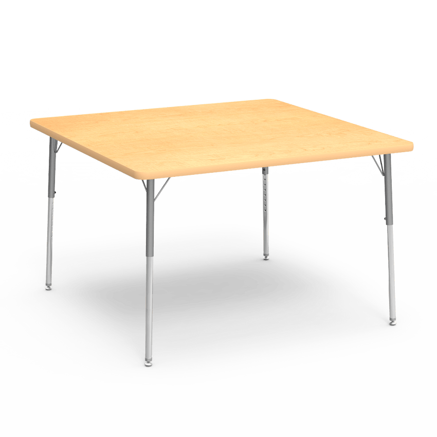 Virco 484848 - Virco 4000 Series Square Activity Table with Heavy Duty Laminate Top (48"W x 48"L x 22"-30"H) - SchoolOutlet