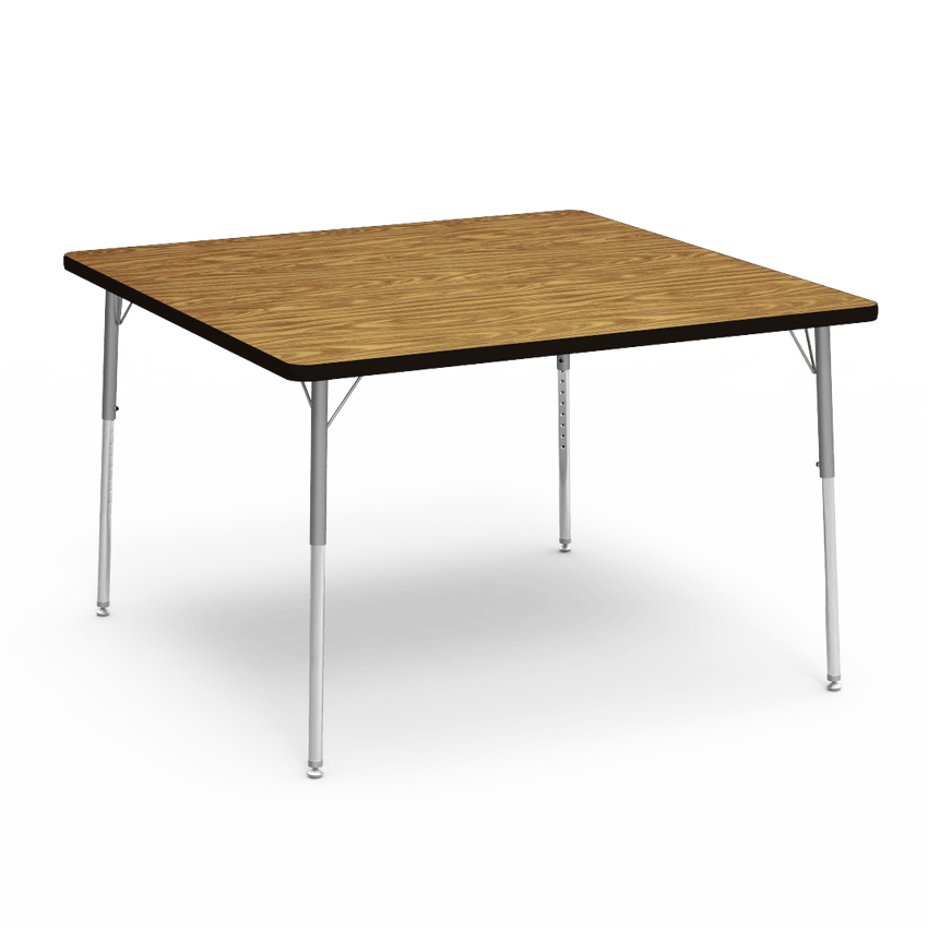 Virco 484848 - Virco 4000 Series Square Activity Table with Heavy Duty Laminate Top (48"W x 48"L x 22"-30"H) - SchoolOutlet