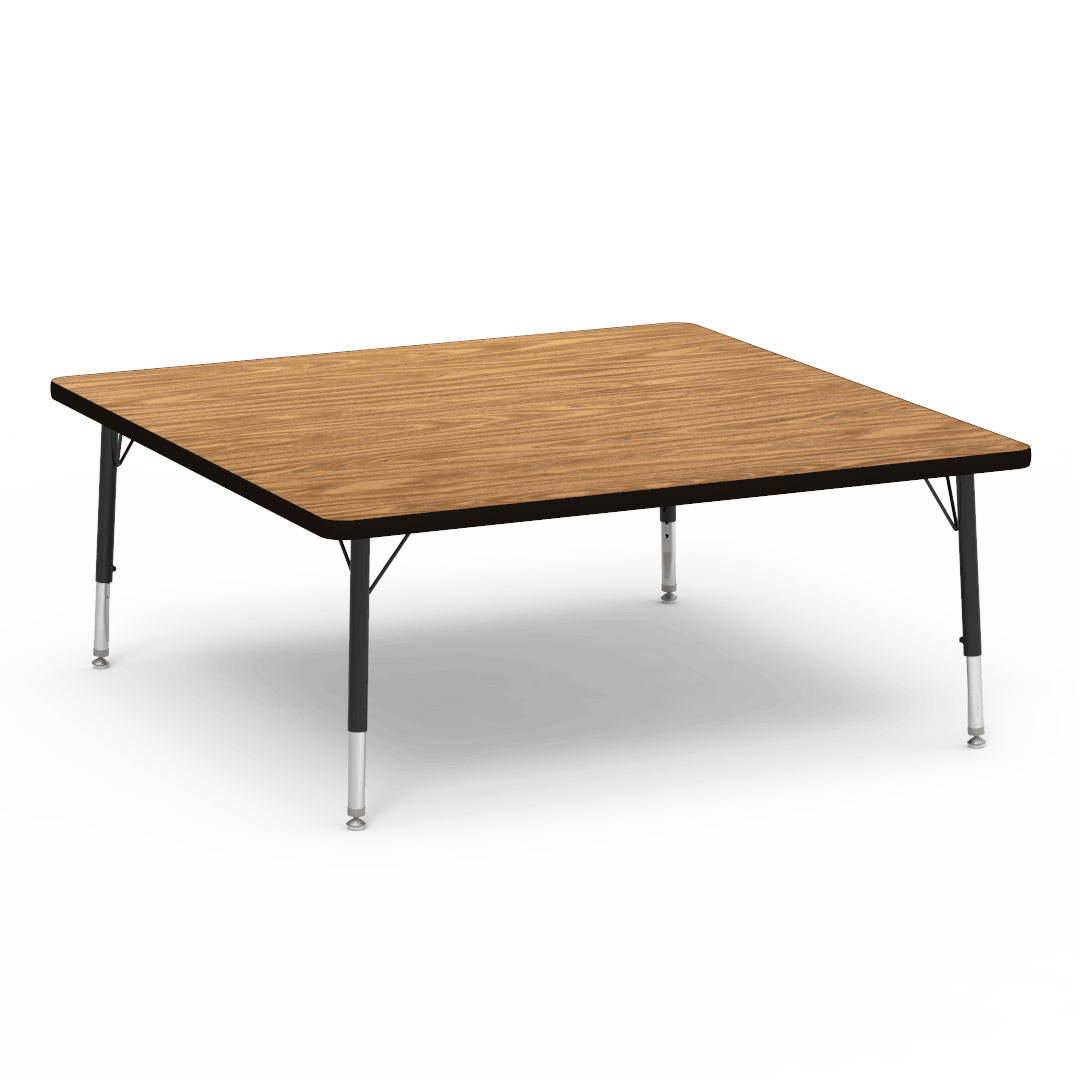 Square Activity Table with Heavy Duty Laminate Top - Preschool Height Adjustable Legs (48"W x 48"L x 17-25"H) - SchoolOutlet