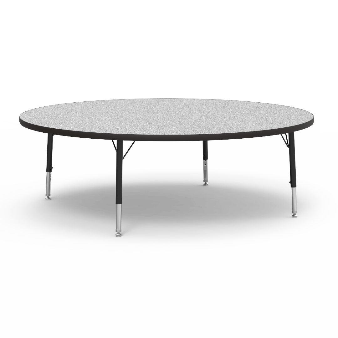 Round Activity Table with Heavy Duty Laminate Top - Preschool Height Adjustable Legs (60" Diameter x 17-25"H) - SchoolOutlet