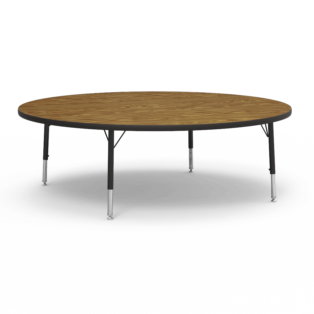 Round Activity Table with Heavy Duty Laminate Top - Preschool Height Adjustable Legs (60" Diameter x 17-25"H) - SchoolOutlet