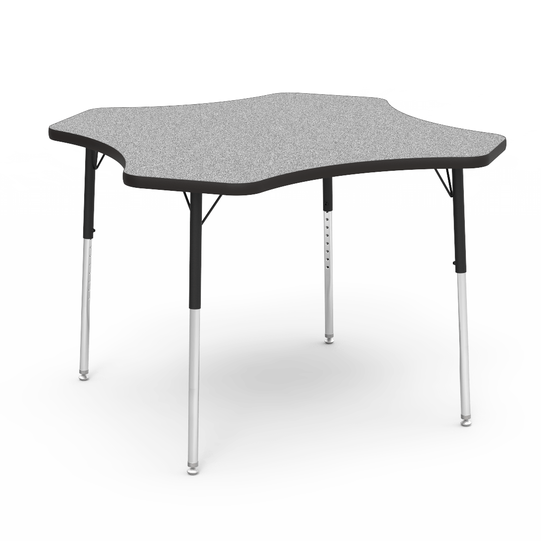 Virco 48CLO48 - Virco 4000 Series Clover Activity Table with Heavy Duty Laminate Top 48" Diameter and Adjustable Height Legs 22"-30"H - SchoolOutlet