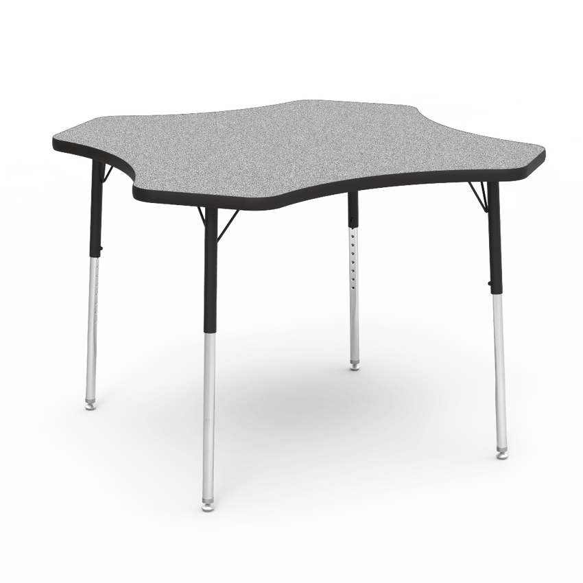 Virco 48CLO48 - Virco 4000 Series Clover Activity Table with Heavy Duty Laminate Top 48" Diameter and Adjustable Height Legs 22"-30"H - SchoolOutlet