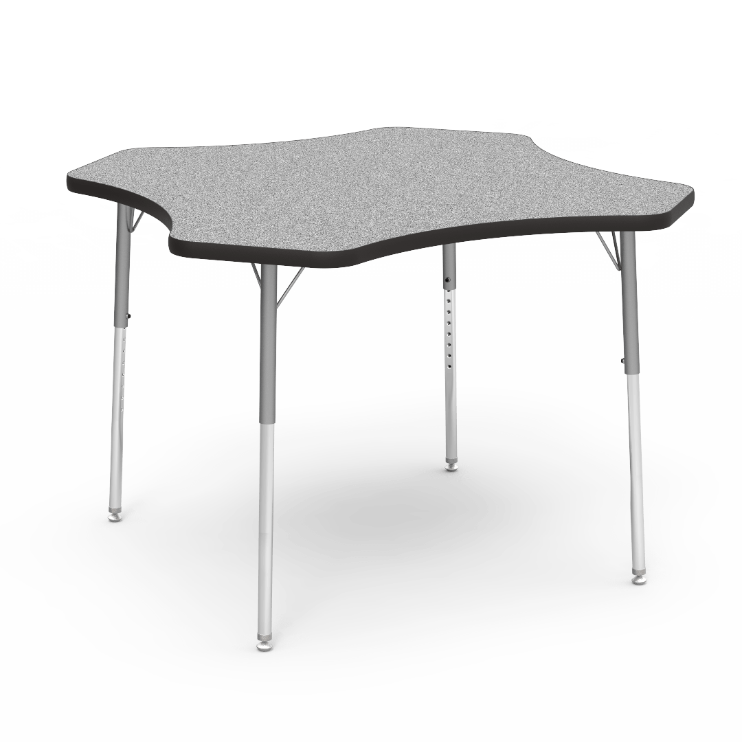 Virco 48CLO48 - Virco 4000 Series Clover Activity Table with Heavy Duty Laminate Top 48" Diameter and Adjustable Height Legs 22"-30"H - SchoolOutlet