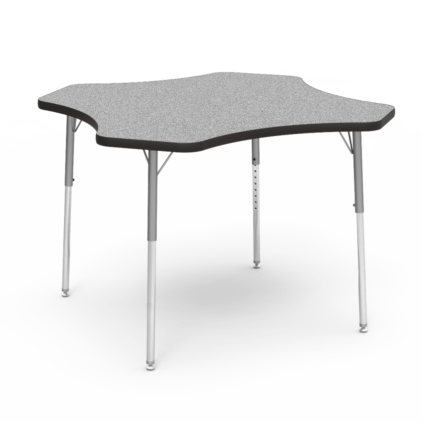 Virco 48CLO48 - Virco 4000 Series Clover Activity Table with Heavy Duty Laminate Top 48" Diameter and Adjustable Height Legs 22"-30"H - SchoolOutlet