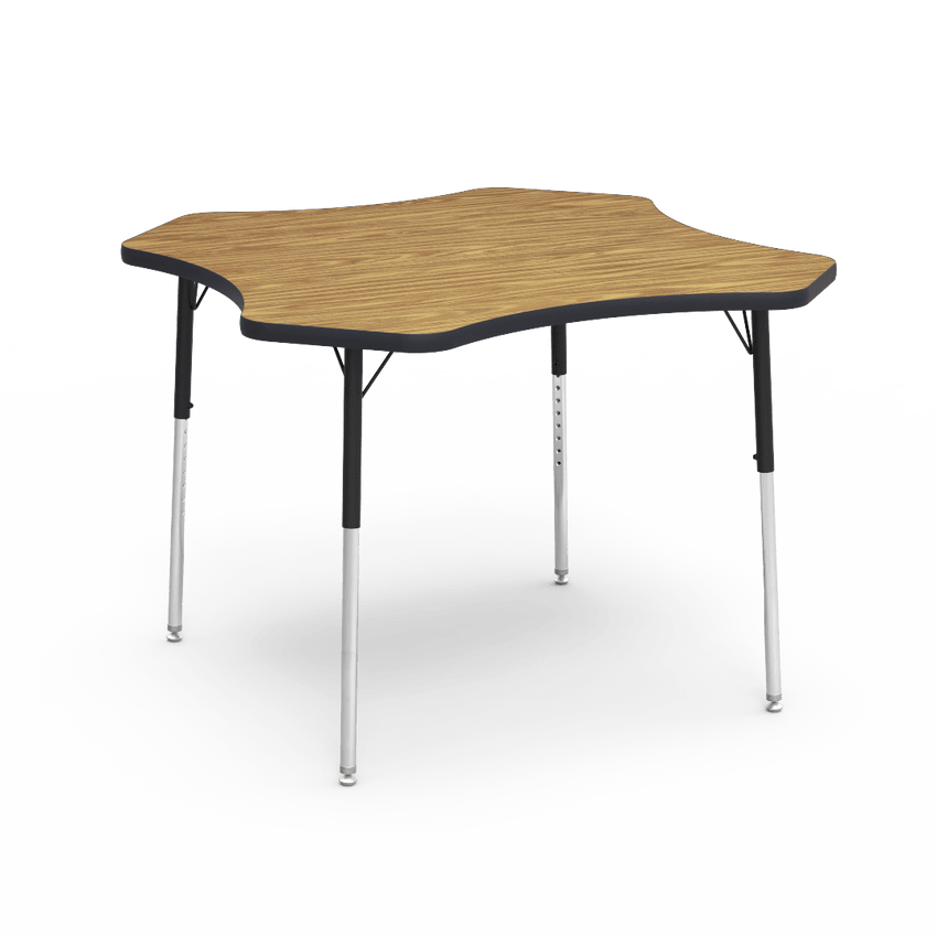 Virco 48CLO48 - Virco 4000 Series Clover Activity Table with Heavy Duty Laminate Top 48" Diameter and Adjustable Height Legs 22"-30"H - SchoolOutlet