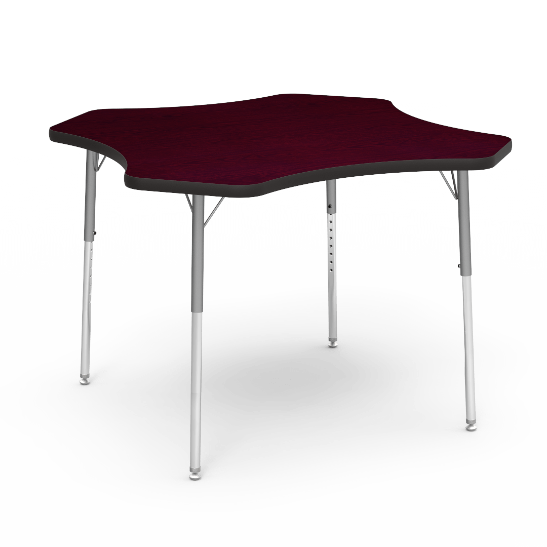 Virco 48CLO48 - Virco 4000 Series Clover Activity Table with Heavy Duty Laminate Top 48" Diameter and Adjustable Height Legs 22"-30"H - SchoolOutlet