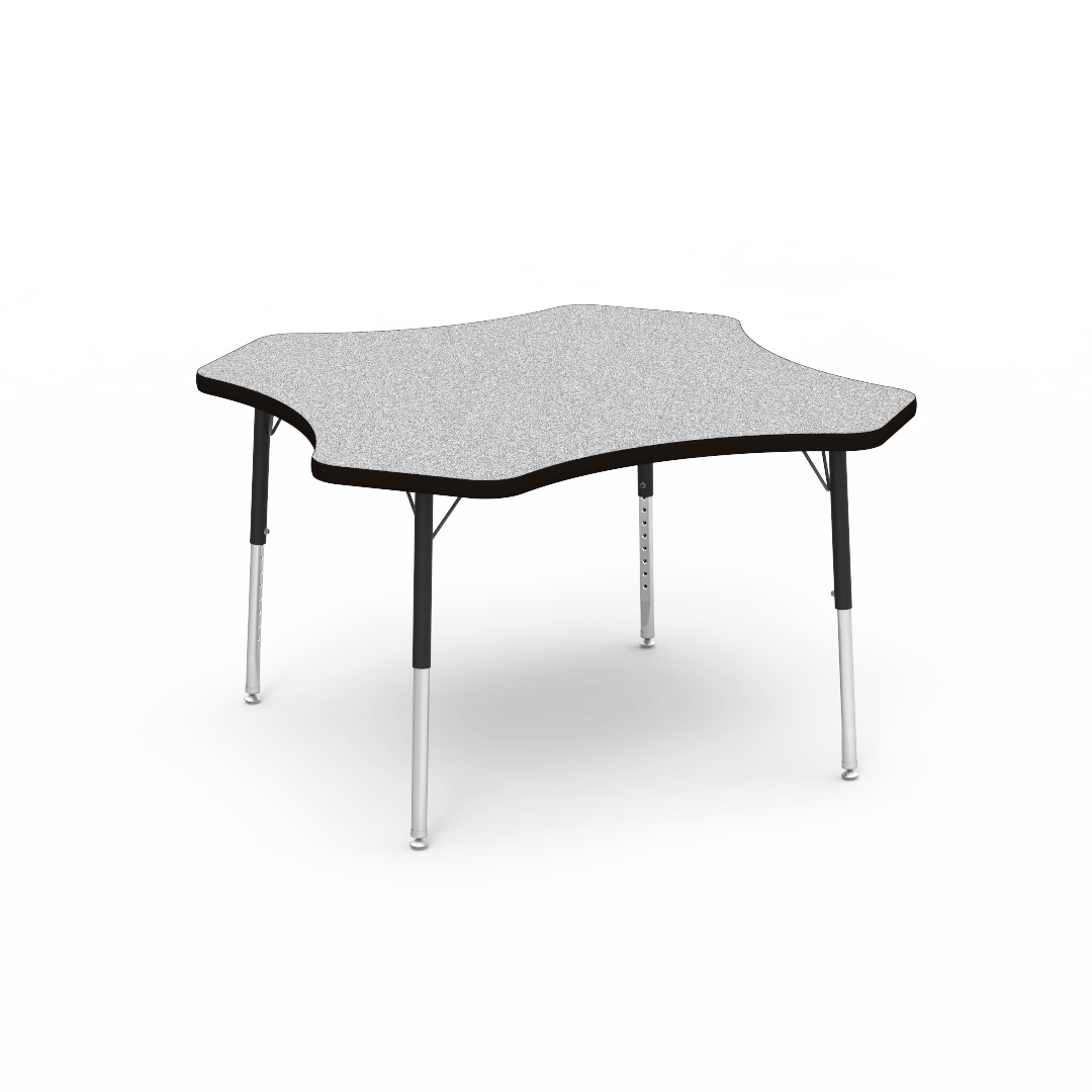 Virco 48CLO48LO - Virco 4000 Series Clover Activity Table with Heavy Duty Laminate Top - Preschool Height Adjustable Legs(48" Diameter x 17"-25"H) - SchoolOutlet