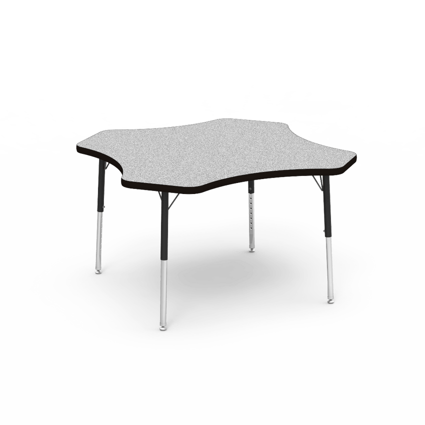 Virco 48CLO48LO - Virco 4000 Series Clover Activity Table with Heavy Duty Laminate Top - Preschool Height Adjustable Legs(48" Diameter x 17"-25"H) - SchoolOutlet