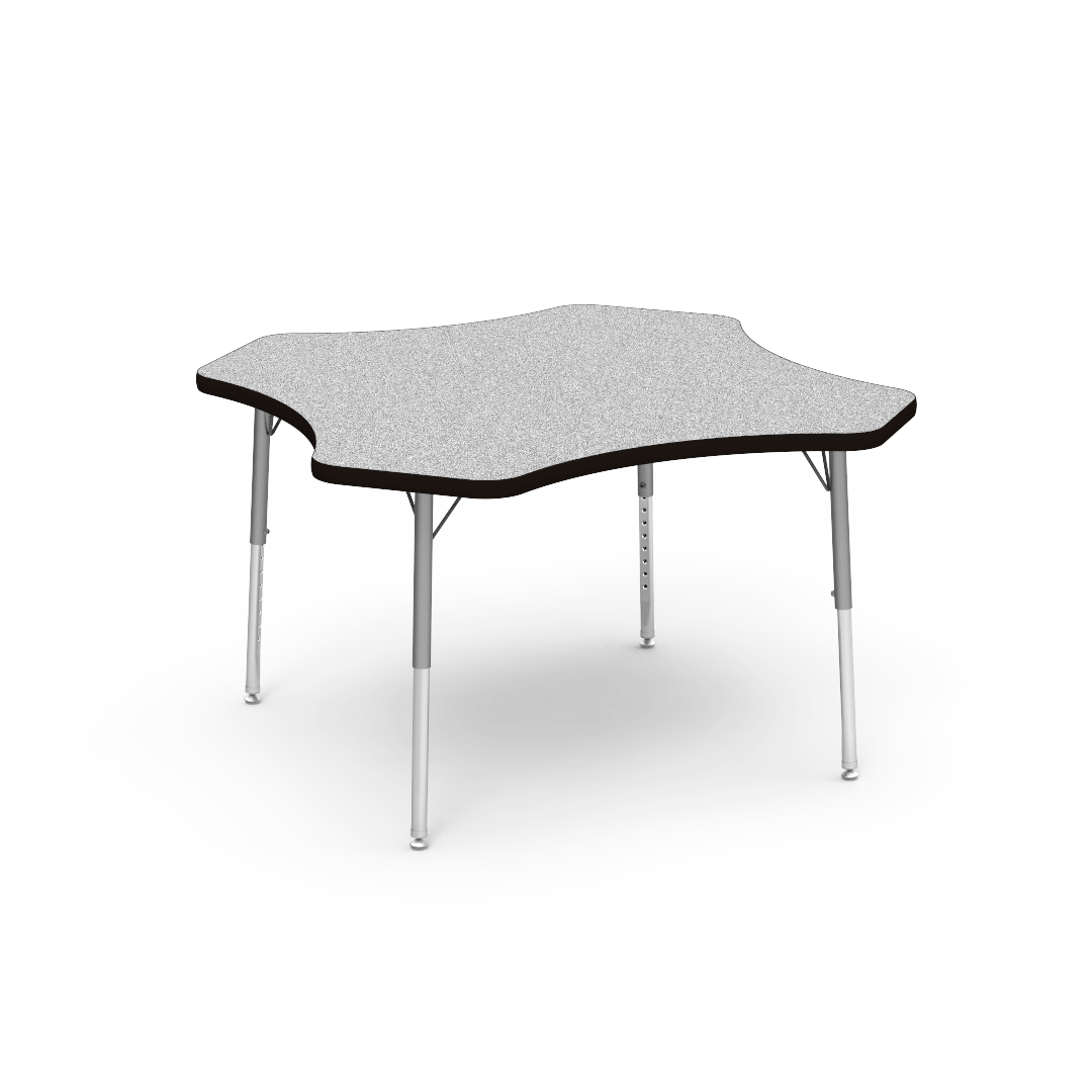 Virco 48CLO48LO - Virco 4000 Series Clover Activity Table with Heavy Duty Laminate Top - Preschool Height Adjustable Legs(48" Diameter x 17"-25"H) - SchoolOutlet