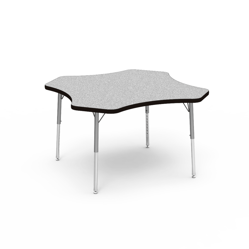 Virco 48CLO48LO - Virco 4000 Series Clover Activity Table with Heavy Duty Laminate Top - Preschool Height Adjustable Legs(48" Diameter x 17"-25"H) - SchoolOutlet