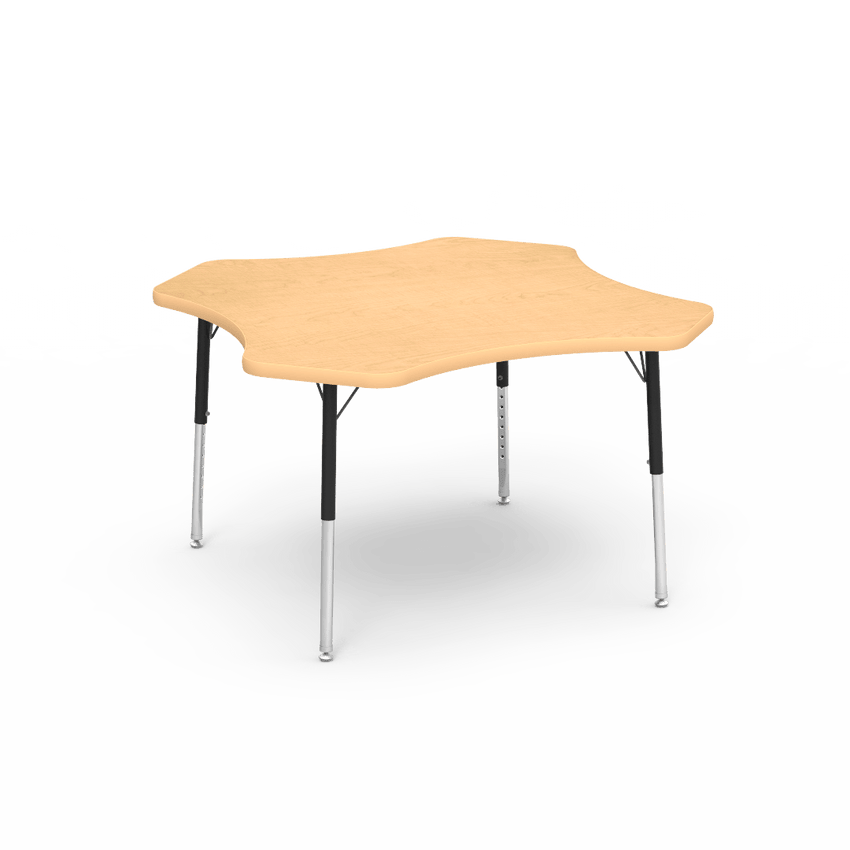 Virco 48CLO48LO - Virco 4000 Series Clover Activity Table with Heavy Duty Laminate Top - Preschool Height Adjustable Legs(48" Diameter x 17"-25"H) - SchoolOutlet