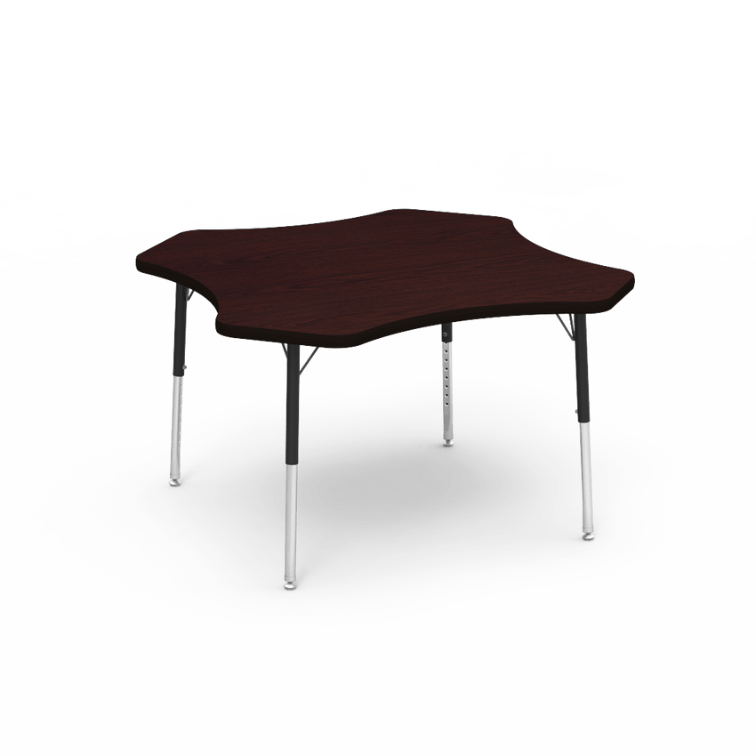 Virco 48CLO48LO - Virco 4000 Series Clover Activity Table with Heavy Duty Laminate Top - Preschool Height Adjustable Legs(48" Diameter x 17"-25"H) - SchoolOutlet