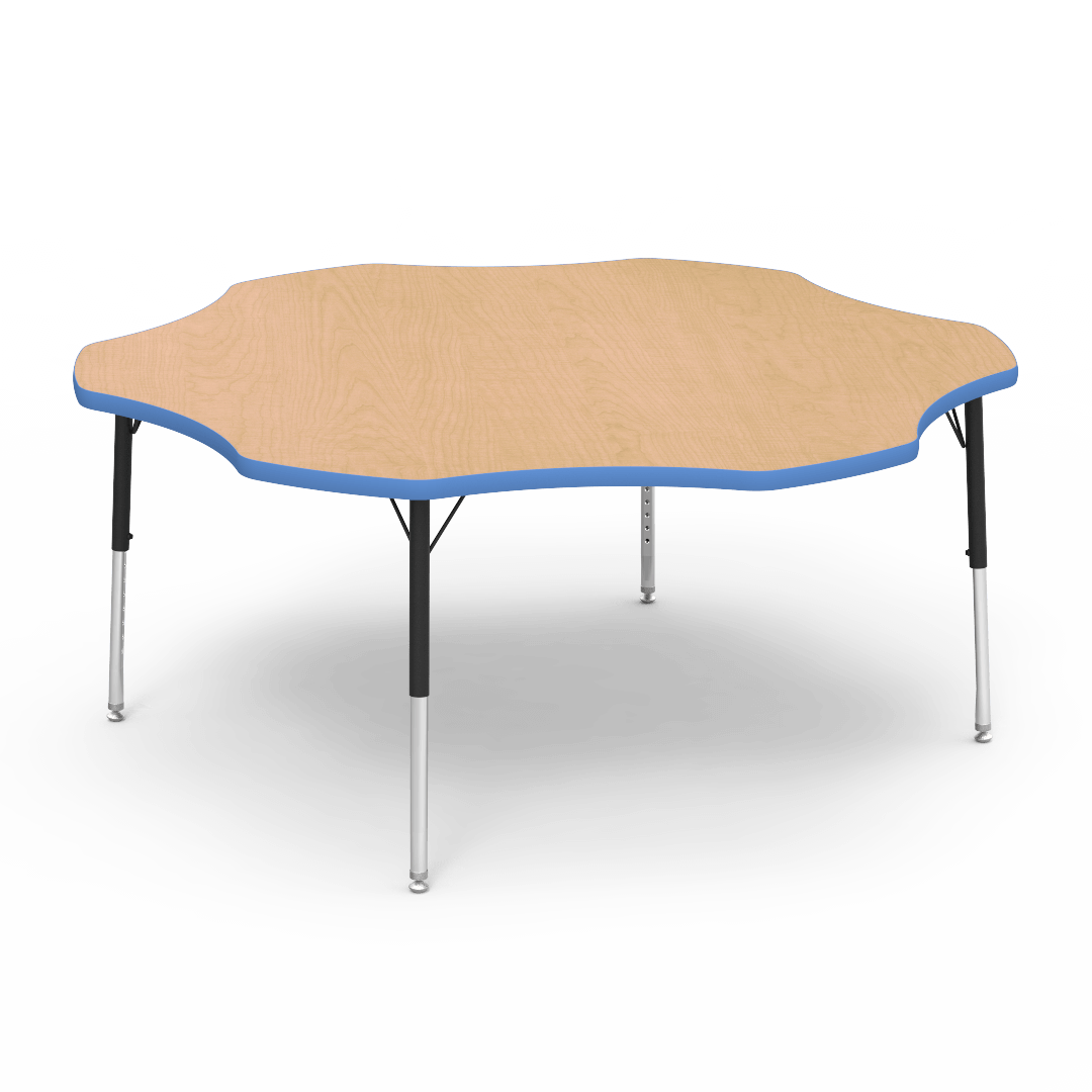 Virco 48FLOW60LO - Virco 4000 Series Flower Activity Table with Heavy Duty Laminate Top - Preschool Height Adjustable Legs (60" Diameter x 17"-25"H) - SchoolOutlet