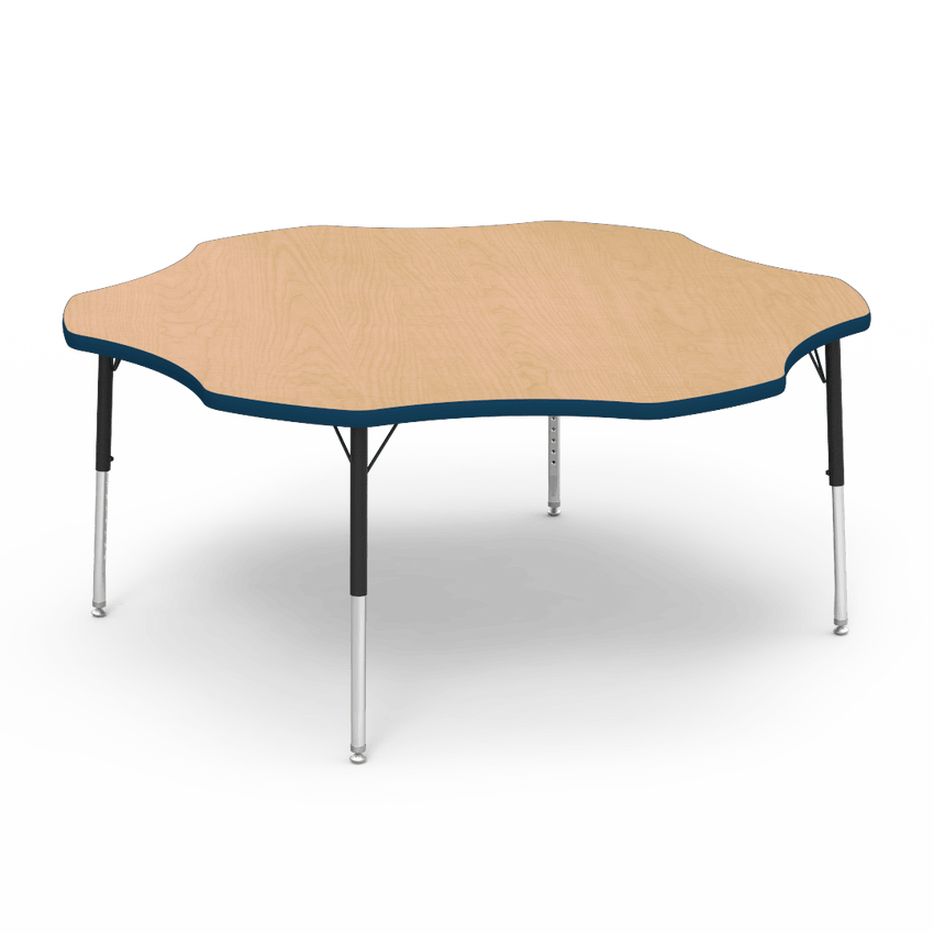 Virco 48FLOW60LO - Virco 4000 Series Flower Activity Table with Heavy Duty Laminate Top - Preschool Height Adjustable Legs (60" Diameter x 17"-25"H) - SchoolOutlet